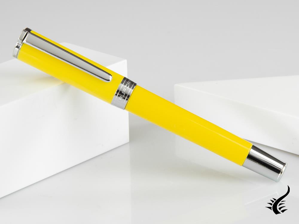 Stylo plume Aurora TU - Résine jaune - Chromé - T11Y