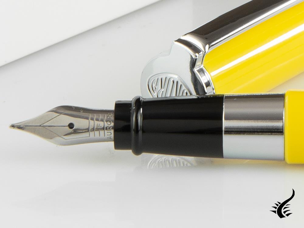 Aurora TU Fountain Pen - Yellow Resin - Chromed - T11Y