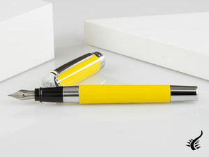 Aurora TU Fountain Pen - Yellow Resin - Chromed - T11Y