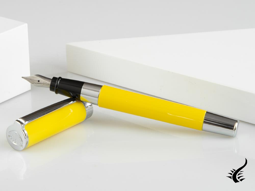 Aurora TU Fountain Pen - Yellow Resin - Chromed - T11Y