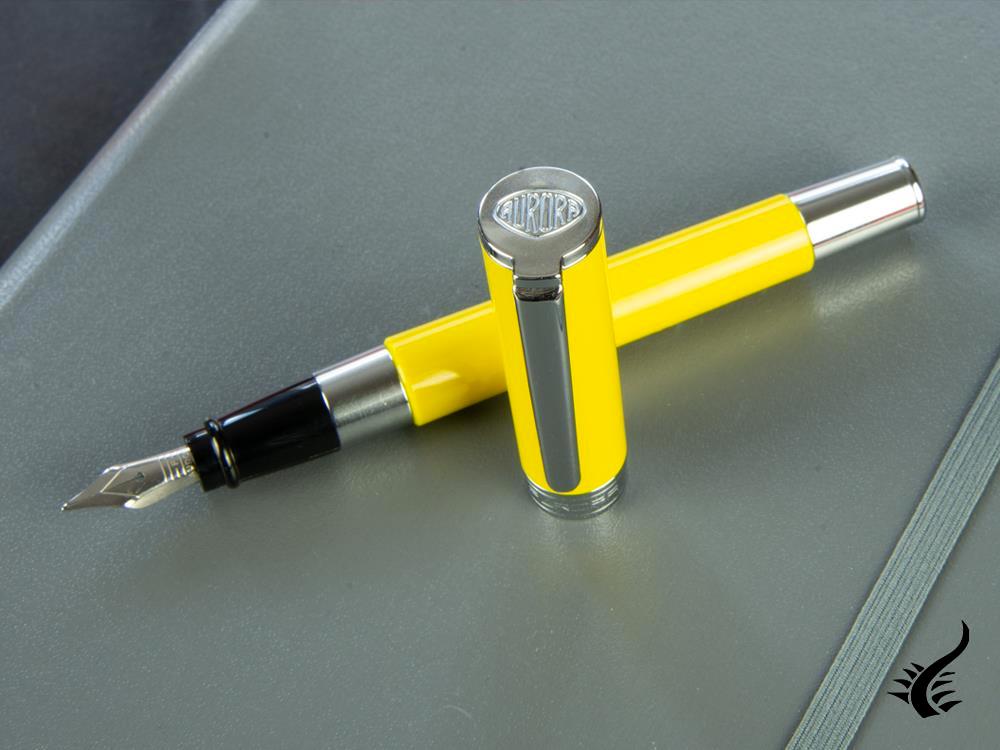 Aurora TU Fountain Pen - Yellow Resin - Chromed - T11Y