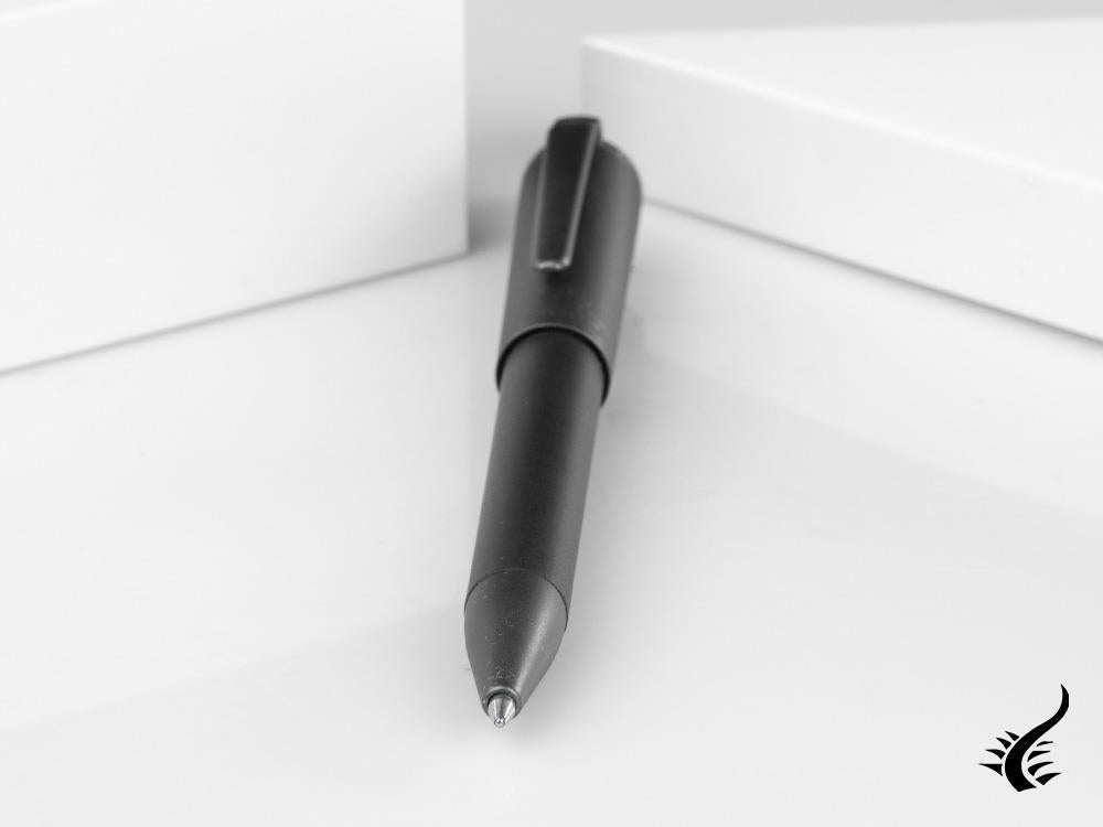 Aurora TU Full Metal Black Ballpoint pen, Resin, Ruthenium trim, Black, T30_CRN