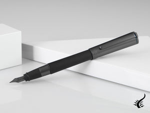 Aurora TU Full Metal Black Fountain Pen, Ruthenium, Black, T10-CRN