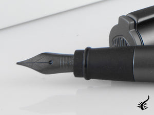 Aurora TU Full Metal Black Fountain Pen, Ruthenium, Black, T10-CRN