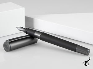 Aurora TU Full Metal Black Fountain Pen, Ruthenium, Black, T10-CRN