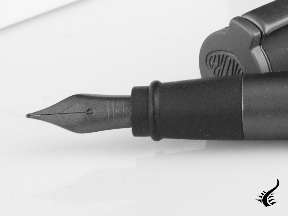 Aurora TU Full Metal Black Fountain Pen, Ruthenium trim, Black, T10-RN