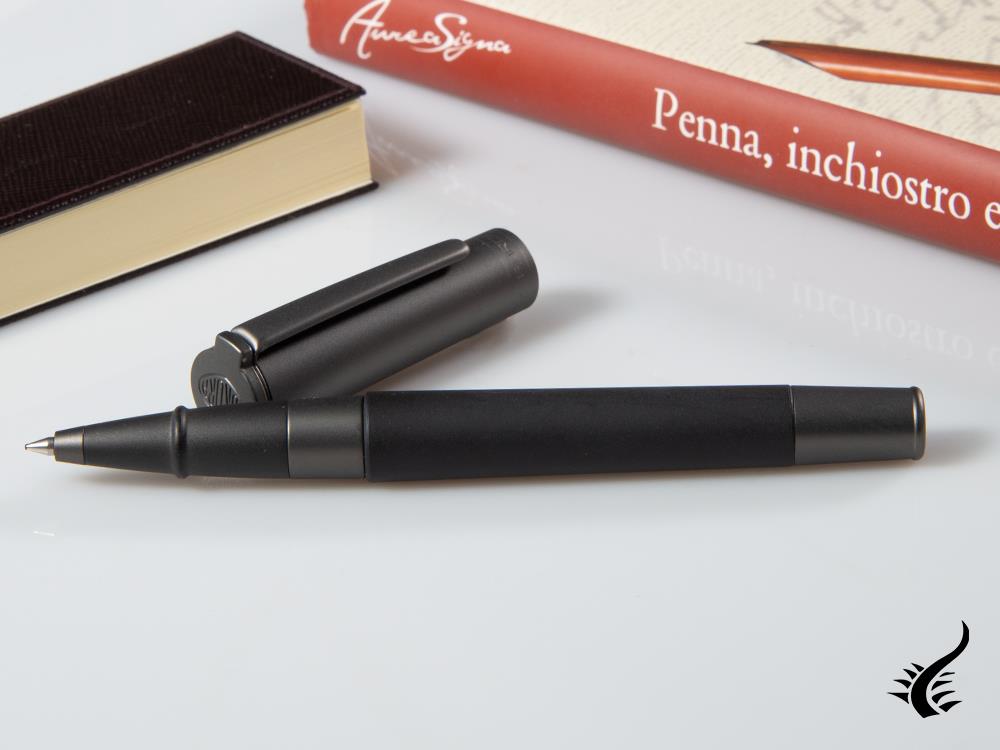 Aurora TU Full Metal Black Rollerball pen, Resin, Ruthenium trim, Black, T70-CRN