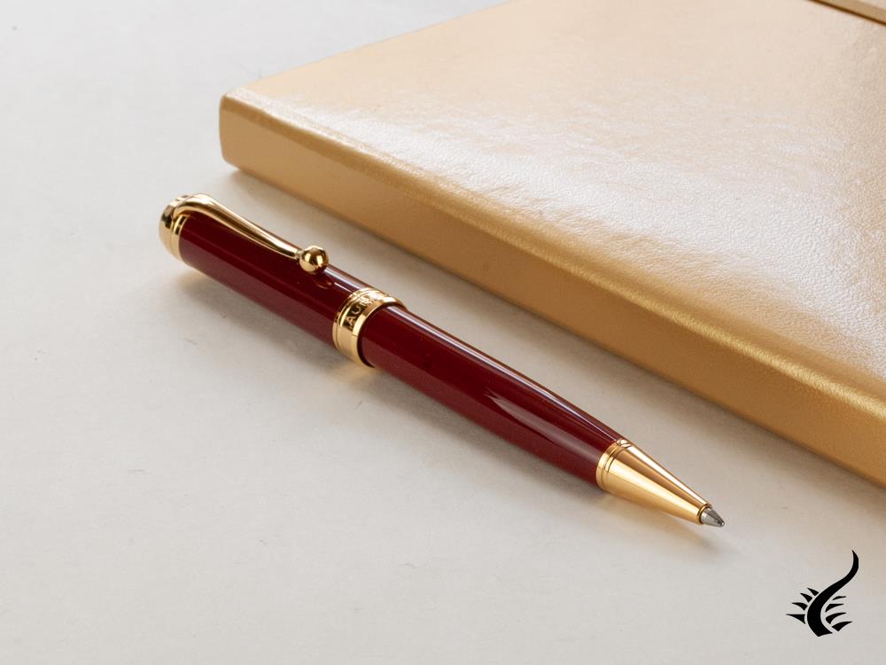 Aurora Talentum Ballpoint pen, Resin, Burgundy, PVD Gold Trims, D32X