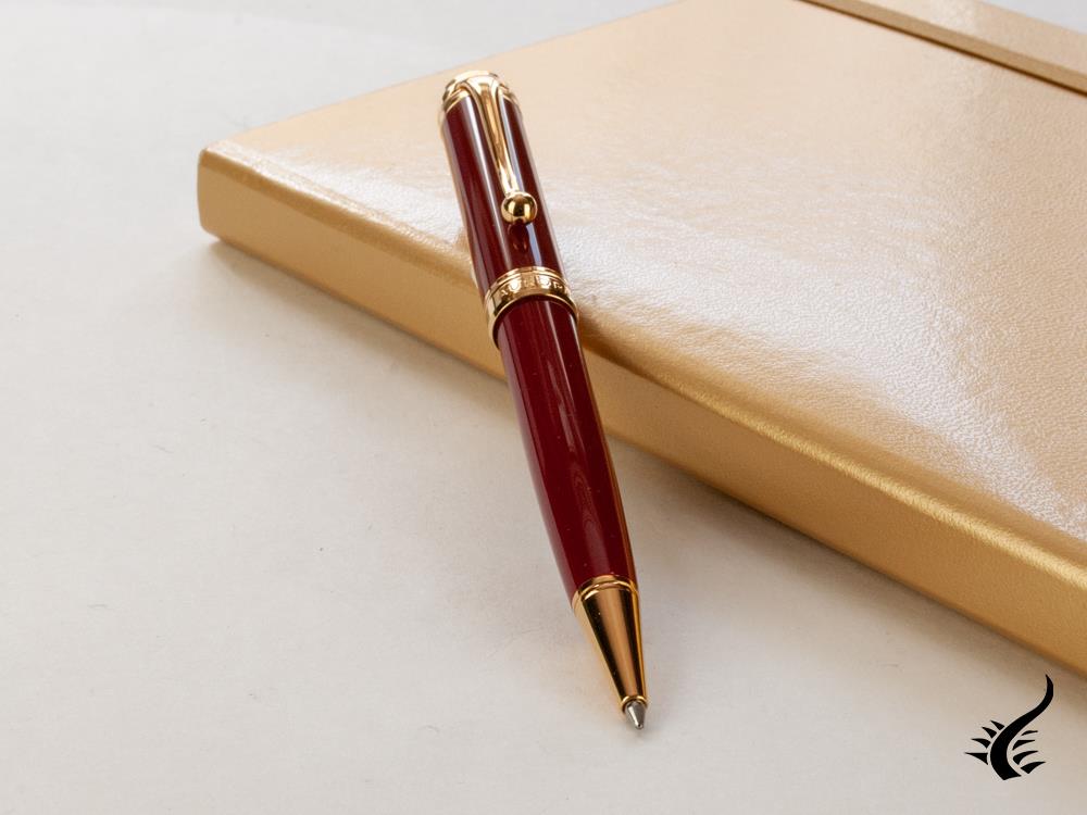 Aurora Talentum Ballpoint pen, Resin, Burgundy, PVD Gold Trims, D32X