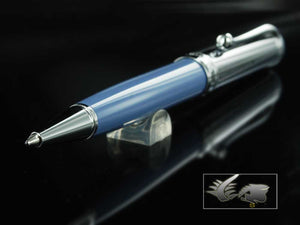 Aurora Talentum Ballpoint Pen - Chrome Cap and Blue Resin - D31CA