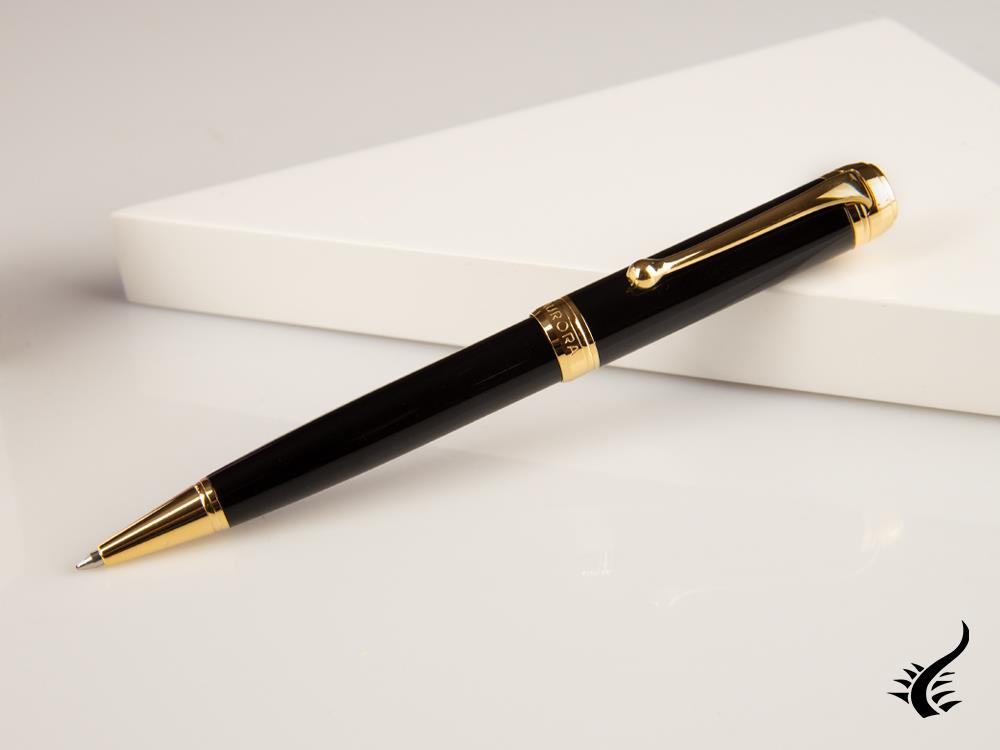 Aurora Talentum Ballpoint pen, Resin, Black, Gold plated, D32N