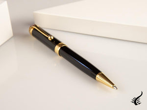 Aurora Talentum Ballpoint pen, Resin, Black, Gold plated, D32N