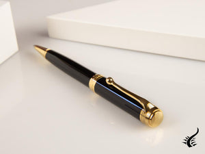 Aurora Talentum Ballpoint pen, Resin, Black, Gold plated, D32N