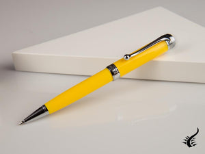 Stylo à bille Aurora Talentum, Résine, Chrome, Jaune D31-Y