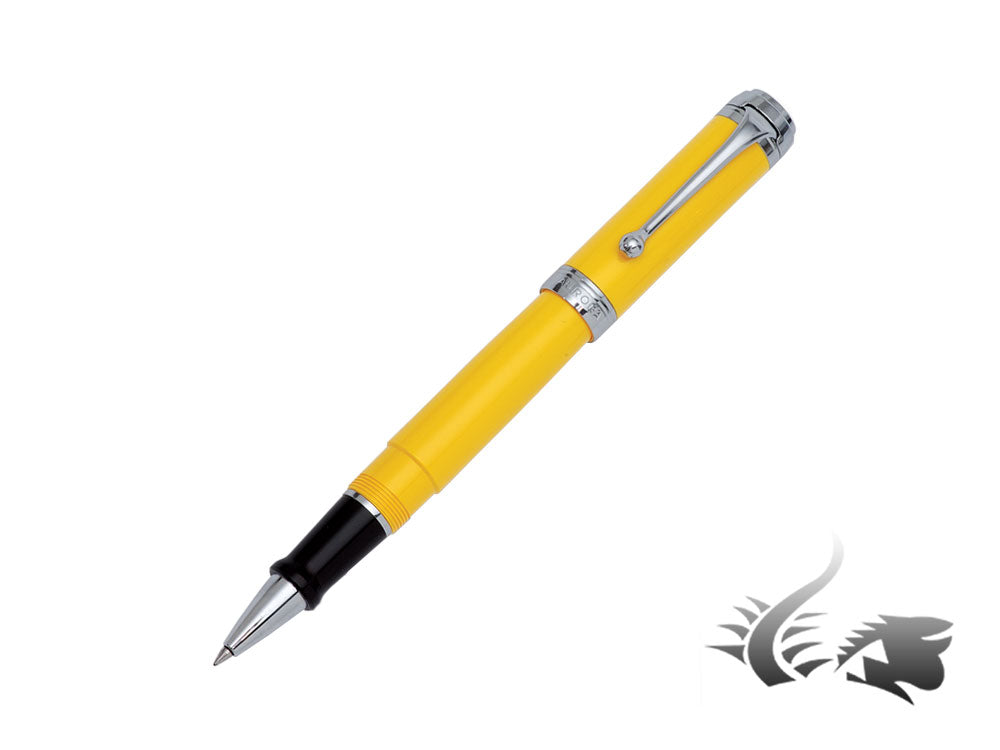 Aurora Talentum Big Rollerball pen, Resin, Yellow, Chrome Trim, D71-Y