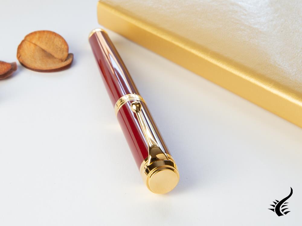 Aurora Talentum Big Fountain Pen, Resin, Gold plated, Burgundy, D12X