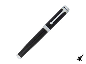 Stylo plume Aurora Talentum Big, résine, finition chromée, noir, d11N