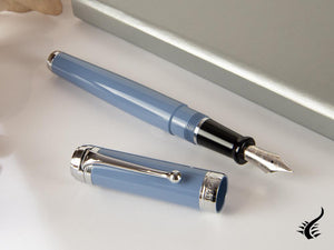 Aurora Talentum Big Fountain Pen, Resin, Chrome Trim, Blue, D11A