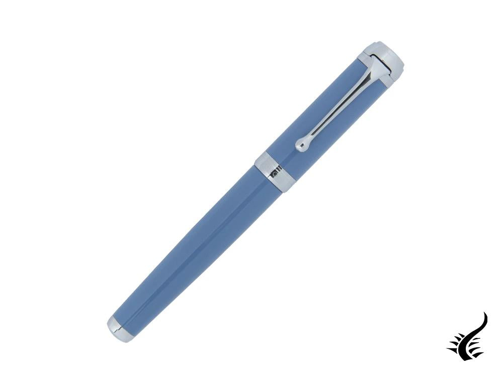 Aurora Talentum Big Fountain Pen, Resin, Chrome Trim, Blue, D11A