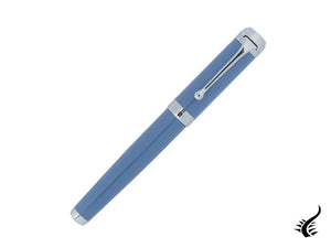 Aurora Talentum Big Fountain Pen, Resin, Chrome Trim, Blue, D11A