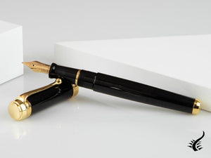 Aurora Talentum Big Fountain Pen, Resin, Gold trim, D12N