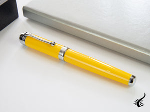 Aurora Talentum Big Fountain Pen - Yellow Resin & Chrome Trims