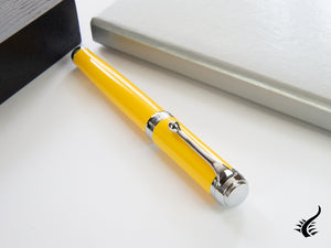 Aurora Talentum Big Fountain Pen - Yellow Resin & Chrome Trims