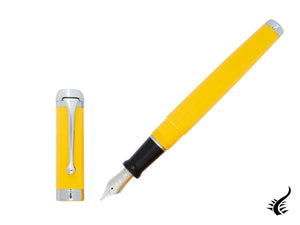 Aurora Talentum Big Fountain Pen - Yellow Resin & Chrome Trims