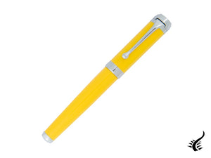 Aurora Talentum Big Fountain Pen - Yellow Resin & Chrome Trims