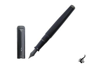 Aurora Talentum Big Full Metal Black Fountain Pen, Ruthenium, D10-CRN