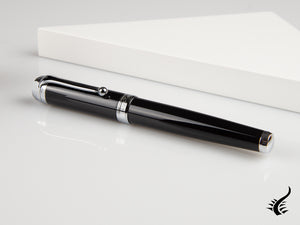 Aurora Talentum Big Rollerball pen, Resin, Black, Chrome Trim, D71N