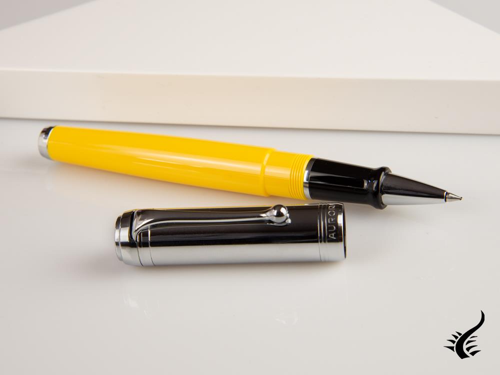 Aurora Talentum Big Rollerball pen, Resin, Yellow, Chrome Trim, D71CY