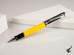 Aurora Talentum Big Rollerball pen, Resin, Yellow, Chrome Trim, D71CY