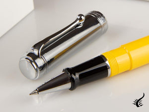 Aurora Talentum Big Rollerball pen, Resin, Yellow, Chrome Trim, D71CY