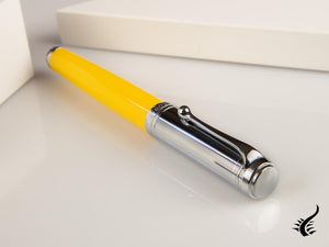 Aurora Talentum Big Rollerball pen, Resin, Yellow, Chrome Trim, D71CY