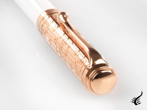 Aurora Talentum Dedalo Ballpoint pen, Resin, White, Rose Gold PVD, D31-PDW