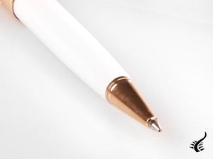 Aurora Talentum Dedalo Ballpoint pen, Resin, White, Rose Gold PVD, D31-PDW