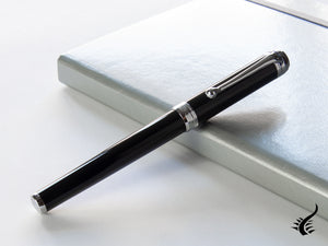 Aurora Talentum Finesse Fountain Pen -Black Resin & Chrome Trims- D13N