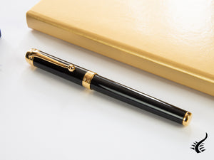 Aurora Talentum Finesse Fountain Pen, Resin, Gold trim, Black, D13-DN