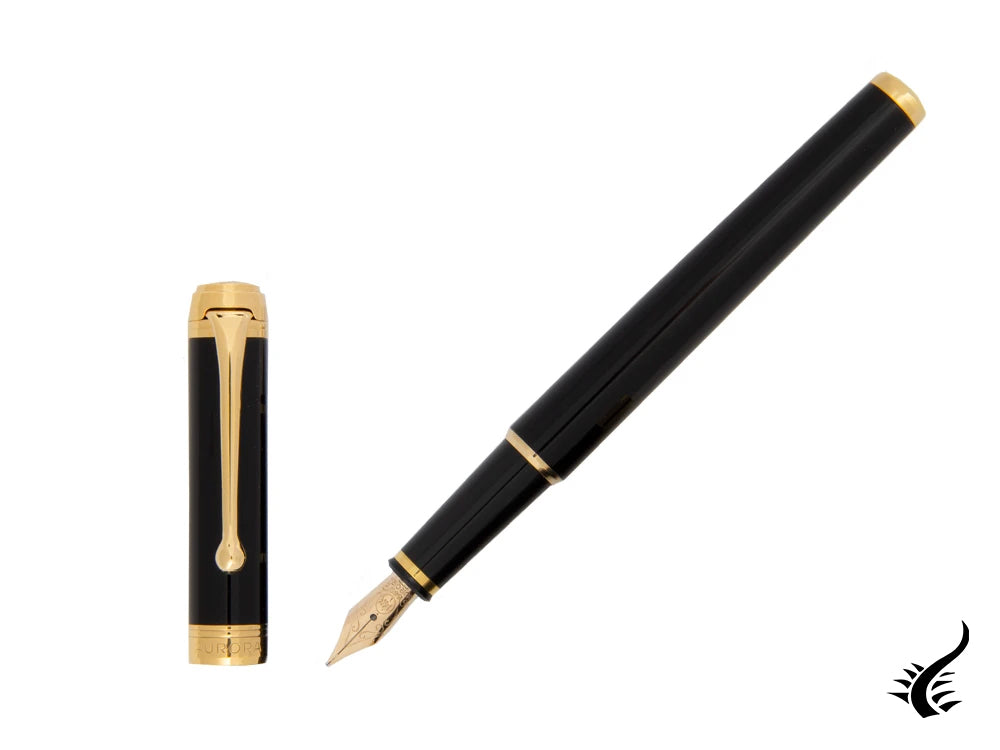 Aurora Talentum Finesse Fountain Pen, Resin, Gold trim, Black, D13-DN