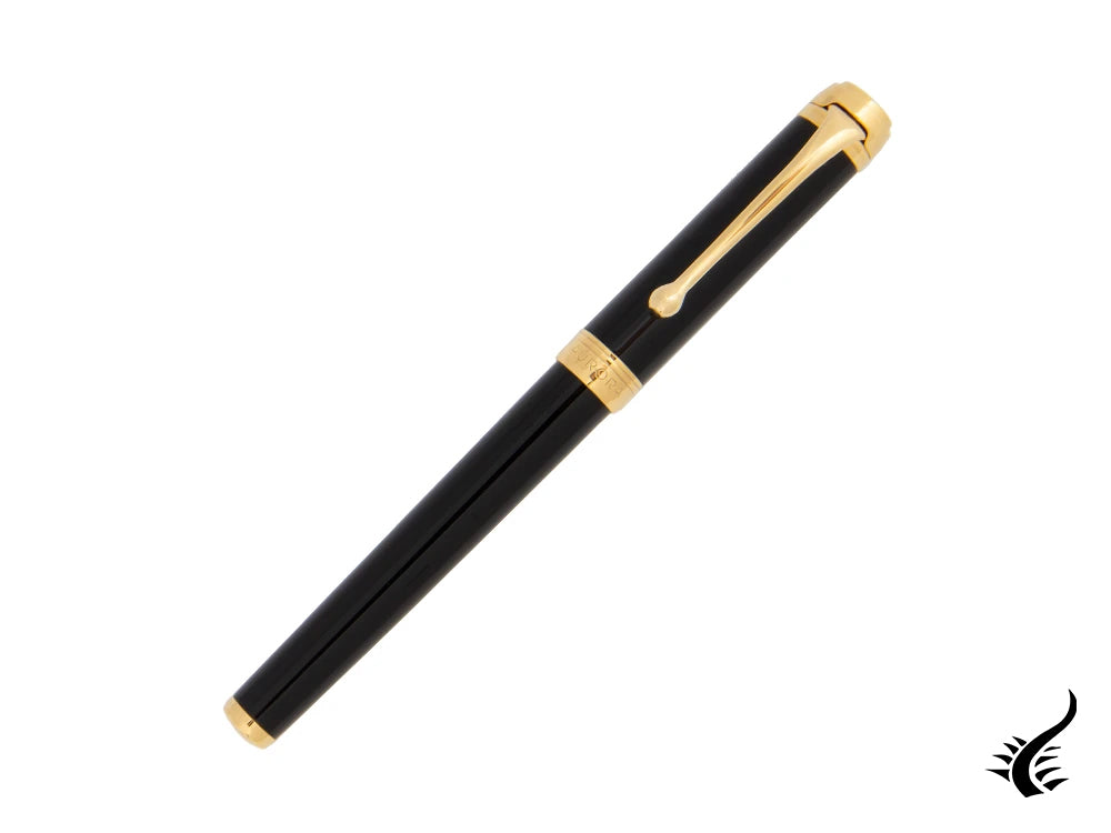 Aurora Talentum Finesse Fountain Pen, Resin, Gold trim, Black, D13-DN