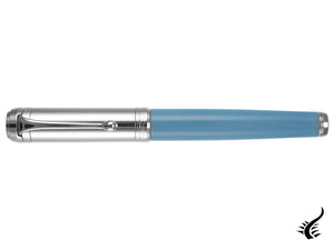 Stylo plume Aurora Talentum - Résine bleu clair et capuchon chromé