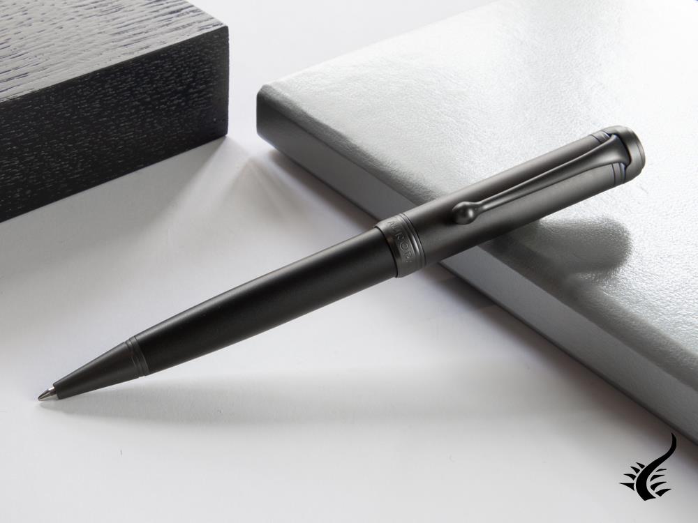 Aurora Talentum Full Metal Black Ballpoint pen, Resin, Black, Ruthenium, D30-CRN