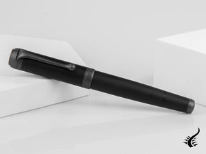 Aurora Talentum Full Metal Black Fountain Pen, Resin, Ruthenium, D10-RN