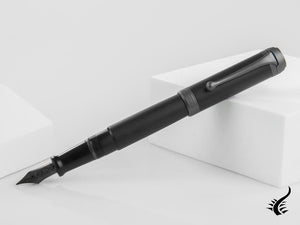 Stylo plume Aurora Talentum Full Metal Black, résine, ruthénium, D10-RN