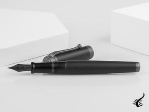 Stylo plume Aurora Talentum Full Metal Black, résine, ruthénium, D10-RN