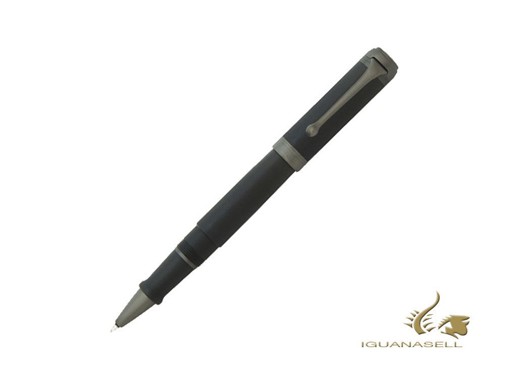 Stylo roller Aurora Talentum Full Metal Black, Résine, Noir, Ruthénium, D70-RN