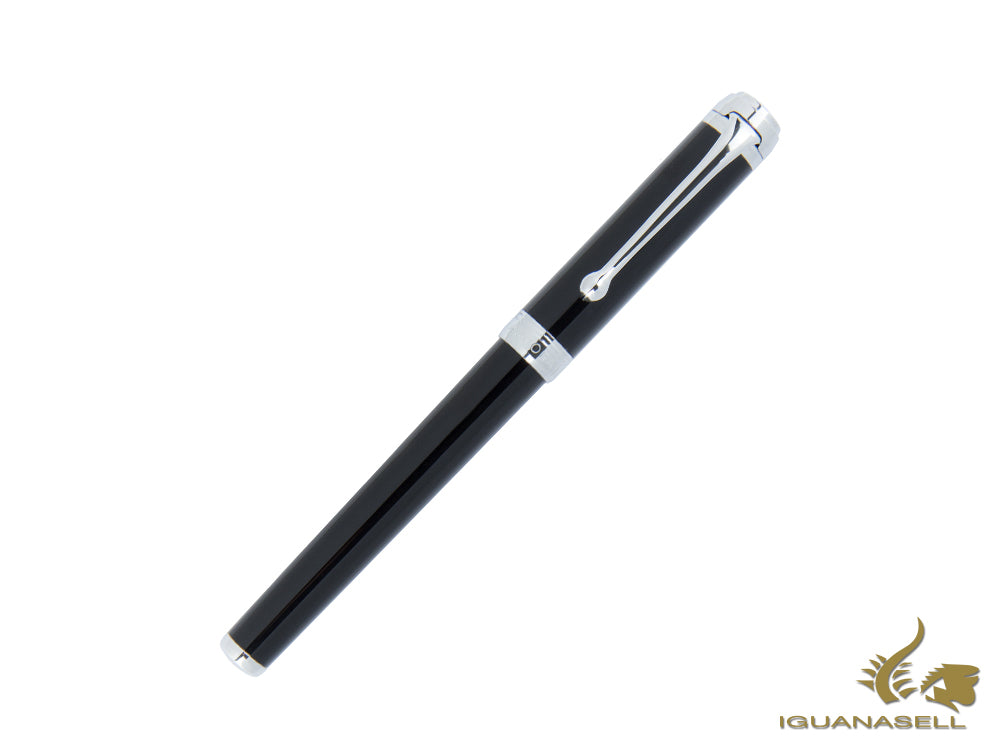 Aurora Talentum Roller Pen - Black Resin & Chrome Trims - D73N