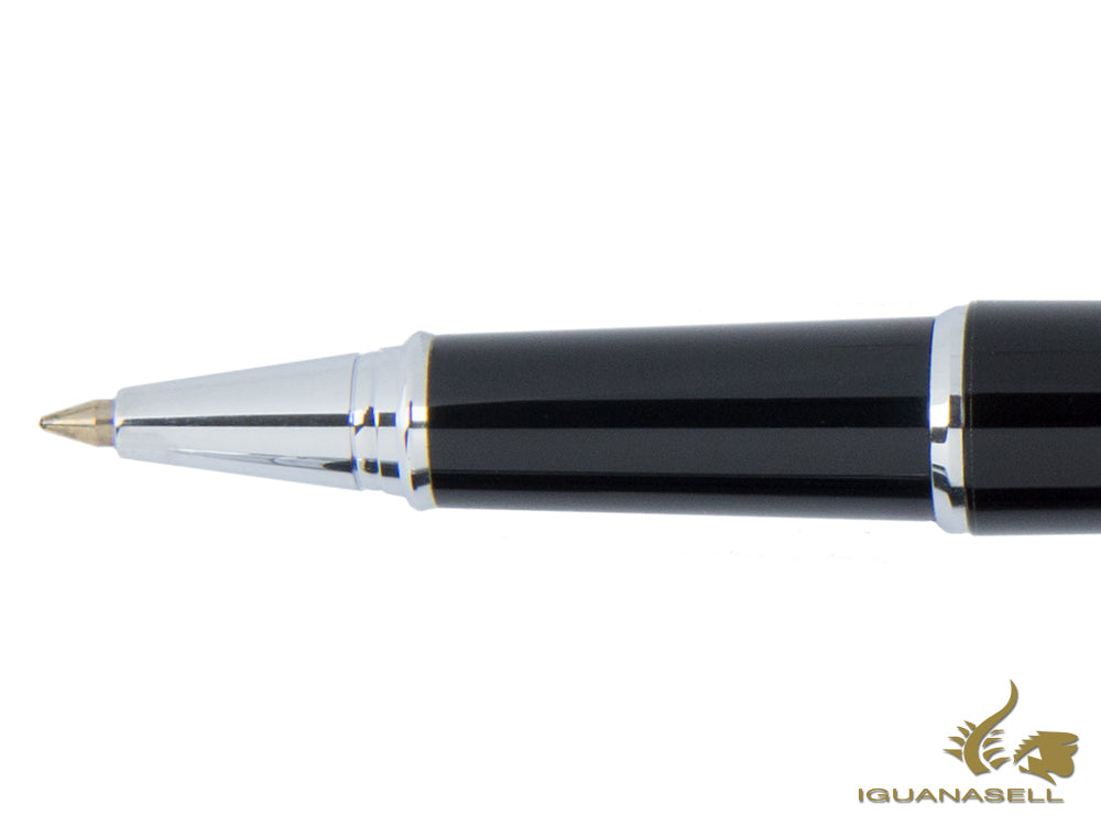 Aurora Talentum Roller Pen - Black Resin & Chrome Trims - D73N