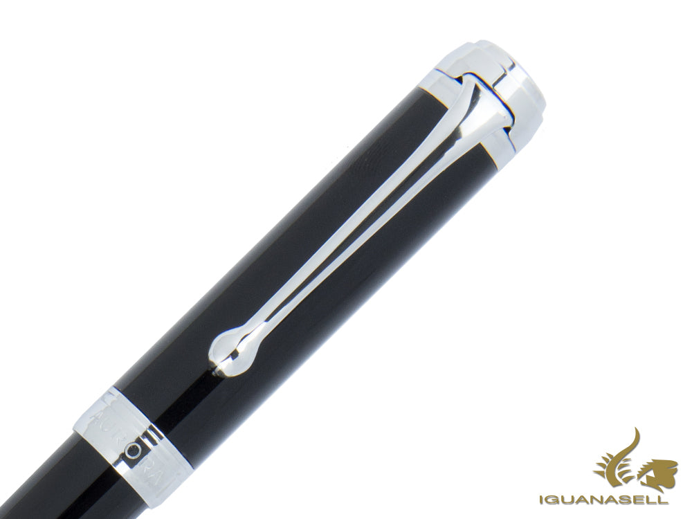 Aurora Talentum Roller Pen - Black Resin & Chrome Trims - D73N